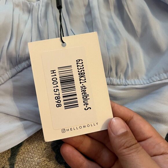 Hello Molly Danced Until Four Crop Top Steel Blue 4 - Picture 10 of 12